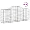 10 db íves horganyzott vas gabion kosár 200x50x80/100 cm