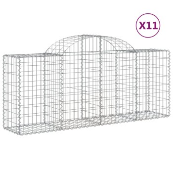 11 db íves horganyzott vas gabion kosár 200x50x80/100 cm