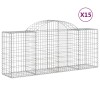 15 db íves horganyzott vas gabion kosár 200x50x80/100 cm