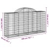 30 db íves horganyzott vas gabion kosár 200x50x100/120 cm