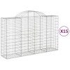 15 db íves horganyzott vas gabion kosár 200x50x120/140 cm