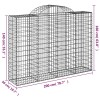 3 db íves horganyzott vas gabion kosár 200x50x140/160 cm