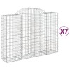 7 db íves horganyzott vas gabion kosár 200x50x140/160 cm