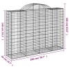 7 db íves horganyzott vas gabion kosár 200x50x140/160 cm