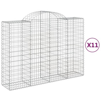 11 db íves horganyzott vas gabion kosár 200x50x140/160 cm