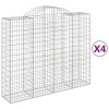 4 db íves horganyzott vas gabion kosár 200x50x160/180 cm