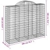 4 db íves horganyzott vas gabion kosár 200x50x160/180 cm
