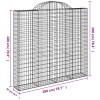 2 db íves horganyzott vas gabion kosár 200x50x180/200 cm