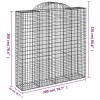 7 db íves horganyzott vas gabion kosár 200x50x200/220 cm