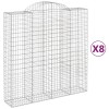 8 db íves horganyzott vas gabion kosár 200x50x200/220 cm