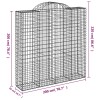 8 db íves horganyzott vas gabion kosár 200x50x200/220 cm