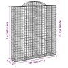 4 db íves horganyzott vas gabion kosár 200x50x220/240 cm
