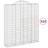 10 db íves horganyzott vas gabion kosár 200x50x220/240 cm