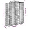10 db íves horganyzott vas gabion kosár 200x50x220/240 cm