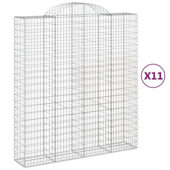 11 db íves horganyzott vas gabion kosár 200x50x220/240 cm