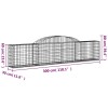 4 db íves horganyzott vas gabion kosár 300x30x60/80 cm