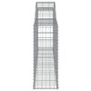 6 db íves horganyzott vas gabion kosár 300x30x80/100 cm