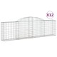 12 db íves horganyzott vas gabion kosár 300x30x80/100 cm