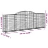 3 db íves horganyzott vas gabion kosár 300 x 30 x 100/120 cm