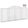 3 db íves horganyzott vas gabion kosár 300x30x120/140 cm