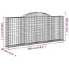 3 db íves horganyzott vas gabion kosár 300x30x120/140 cm