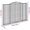 2 db íves horganyzott vas gabion kosár 300 x 30 x 200/220 cm