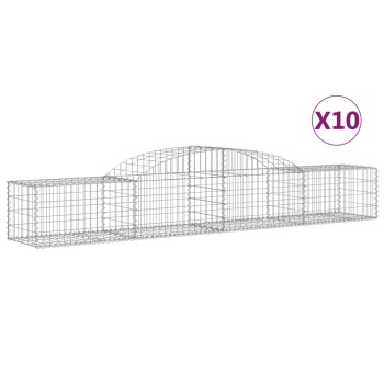 10 db íves horganyzott vas gabion kosár 300x50x40/60 cm