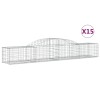 15 db íves horganyzott vas gabion kosár 300x50x40/60 cm