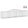 10 db íves horganyzott vas gabion kosár 300x50x60/80 cm
