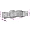 10 db íves horganyzott vas gabion kosár 300x50x60/80 cm
