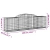15 db íves horganyzott vas gabion kosár 300x50x80/100 cm