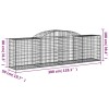 17 db íves horganyzott vas gabion kosár 300x50x80/100 cm