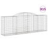 15 db íves horganyzott vas gabion kosár 300 x 50 x 100/120 cm