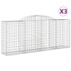 3 db íves horganyzott vas gabion kosár 300x50x120/140 cm