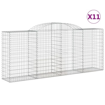 11 db íves horganyzott vas gabion kosár 300x50x120/140 cm