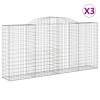 3 db íves horganyzott vas gabion kosár 300x50x140/160 cm