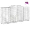 8 db íves horganyzott vas gabion kosár 300x50x140/160 cm
