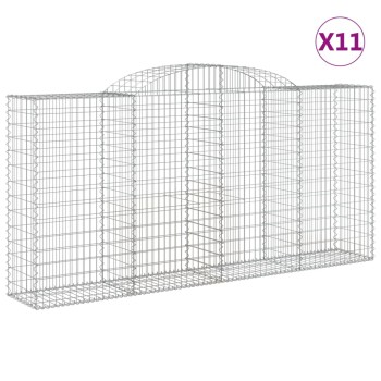 11 db íves horganyzott vas gabion kosár 300x50x140/160 cm