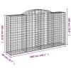2 db íves horganyzott vas gabion kosár 300x50x160/180 cm