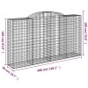 3 db íves horganyzott vas gabion kosár 300x50x160/180 cm