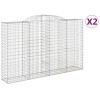 2 db íves horganyzott vas gabion kosár 300x50x180/200 cm