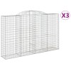 3 db íves horganyzott vas gabion kosár 300x50x180/200 cm