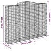 2 db íves horganyzott vas gabion kosár 300x50x220/240 cm