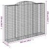 4 db íves horganyzott vas gabion kosár 300x50x220/240 cm