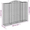 8 db íves horganyzott vas gabion kosár 300x50x220/240 cm