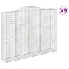 9 db íves horganyzott vas gabion kosár 300x50x220/240 cm