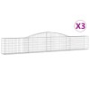 3 db íves horganyzott vas gabion kosár 400x30x60/80 cm
