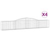 4 db íves horganyzott vas gabion kosár 400x30x60/80 cm