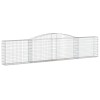 3 db íves horganyzott vas gabion kosár 400x30x80/100 cm