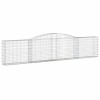 10 db íves horganyzott vas gabion kosár 400x30x80/100 cm